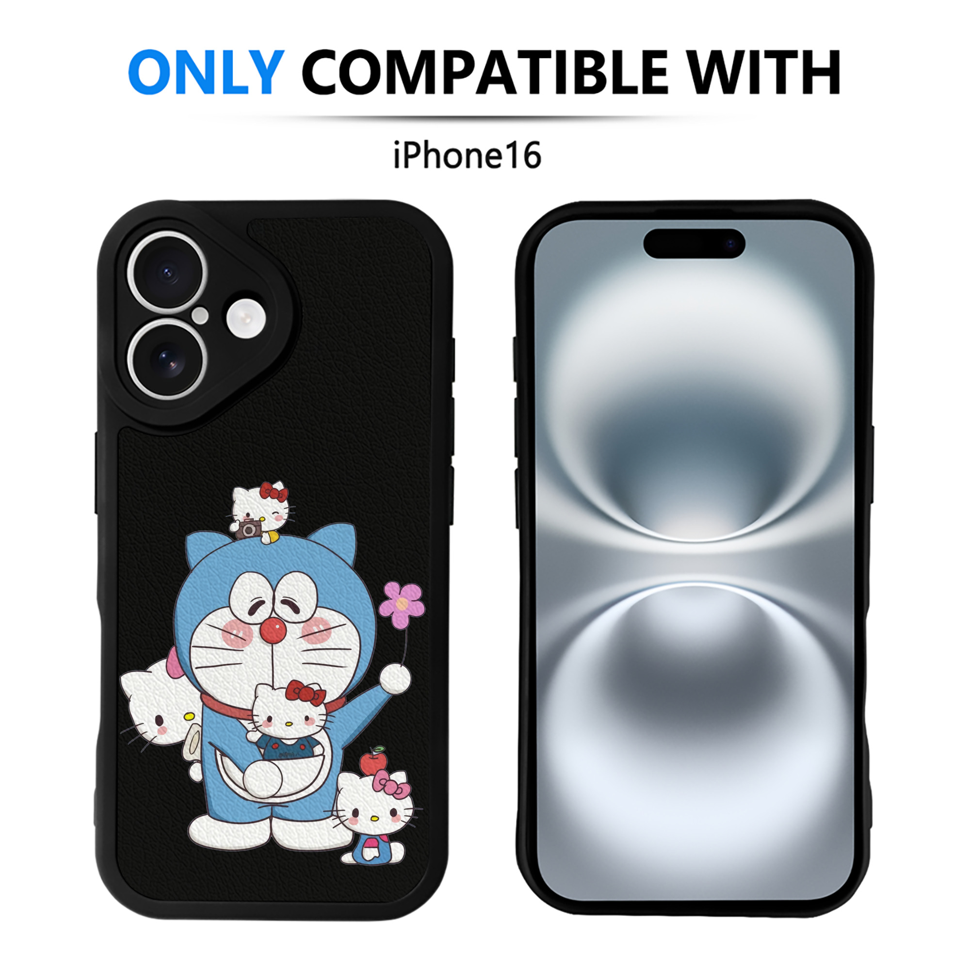 （画像用） ドラえもん Doraemon 【iPhone 16シリーズ対応】シリコンスマホケース（レザー調） 材質：シリコン